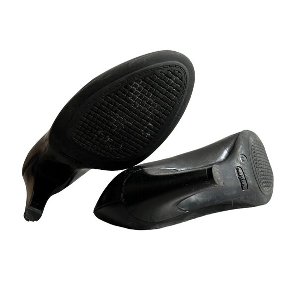Nurture Avery Black Leather Career Comfort Fit Heels Sz 8 Womens Black Round Toe - Picture 10 of 10